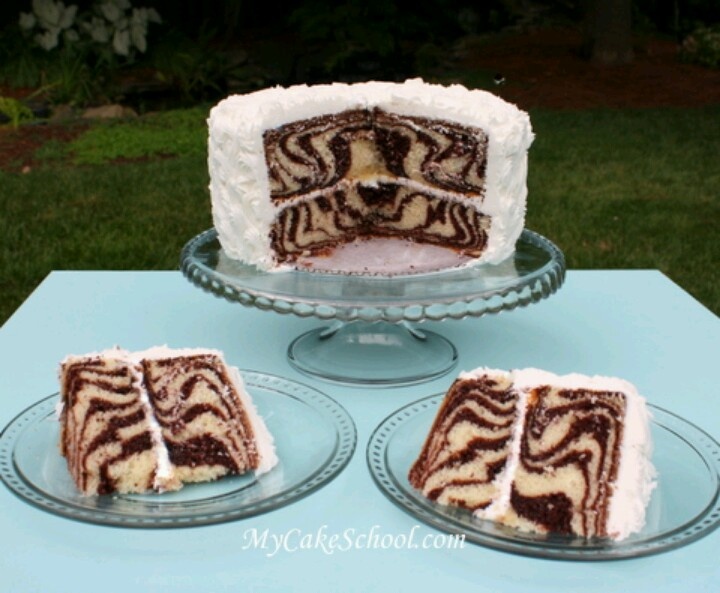 Cake with Zebra Stripes Inside