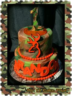 Camo Browning Birthday Cake