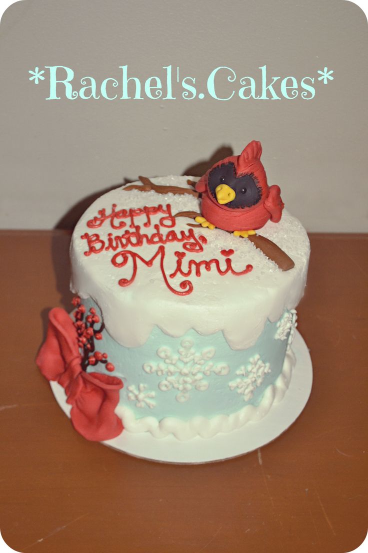 Cardinal Bird Birthday Cake