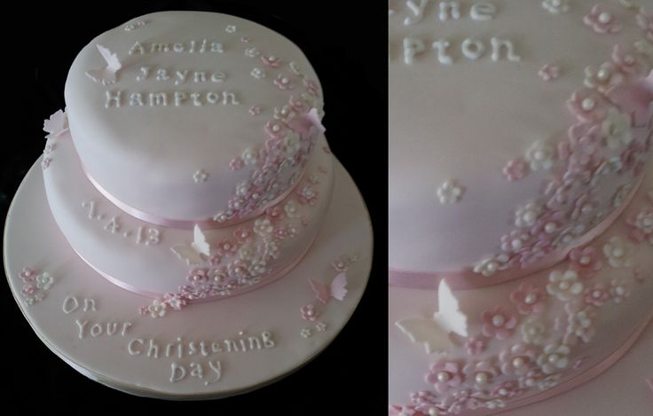 Christening Cakes for Girls with Butterflies