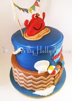 Crab Themed Birthday Cake