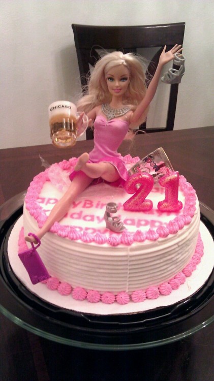 Drunk Barbie 21st Birthday Cake