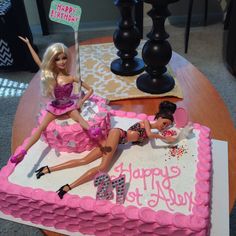 Drunk Barbie 21st Birthday Cake