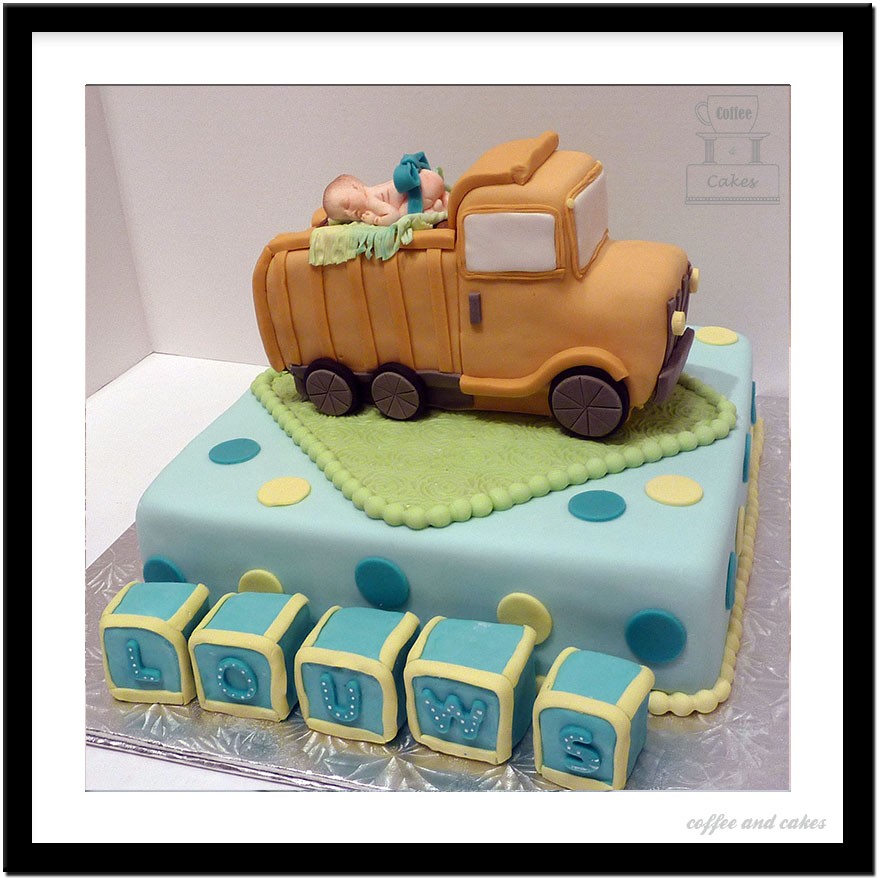 Dump Truck Baby Shower Cake