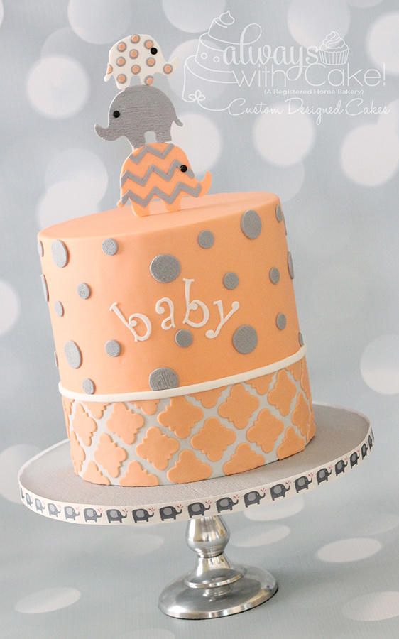 Elephant Baby Shower Cake