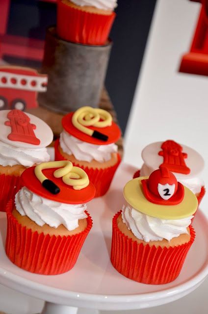 Fire Truck Birthday Cupcake Cake