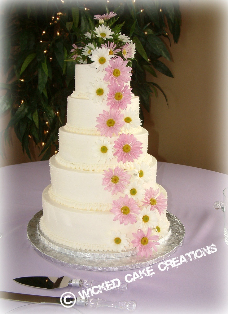 Five Tier Buttercream Wedding Cakes