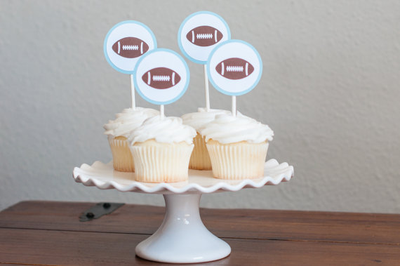 Football Baby Shower Cupcake Toppers