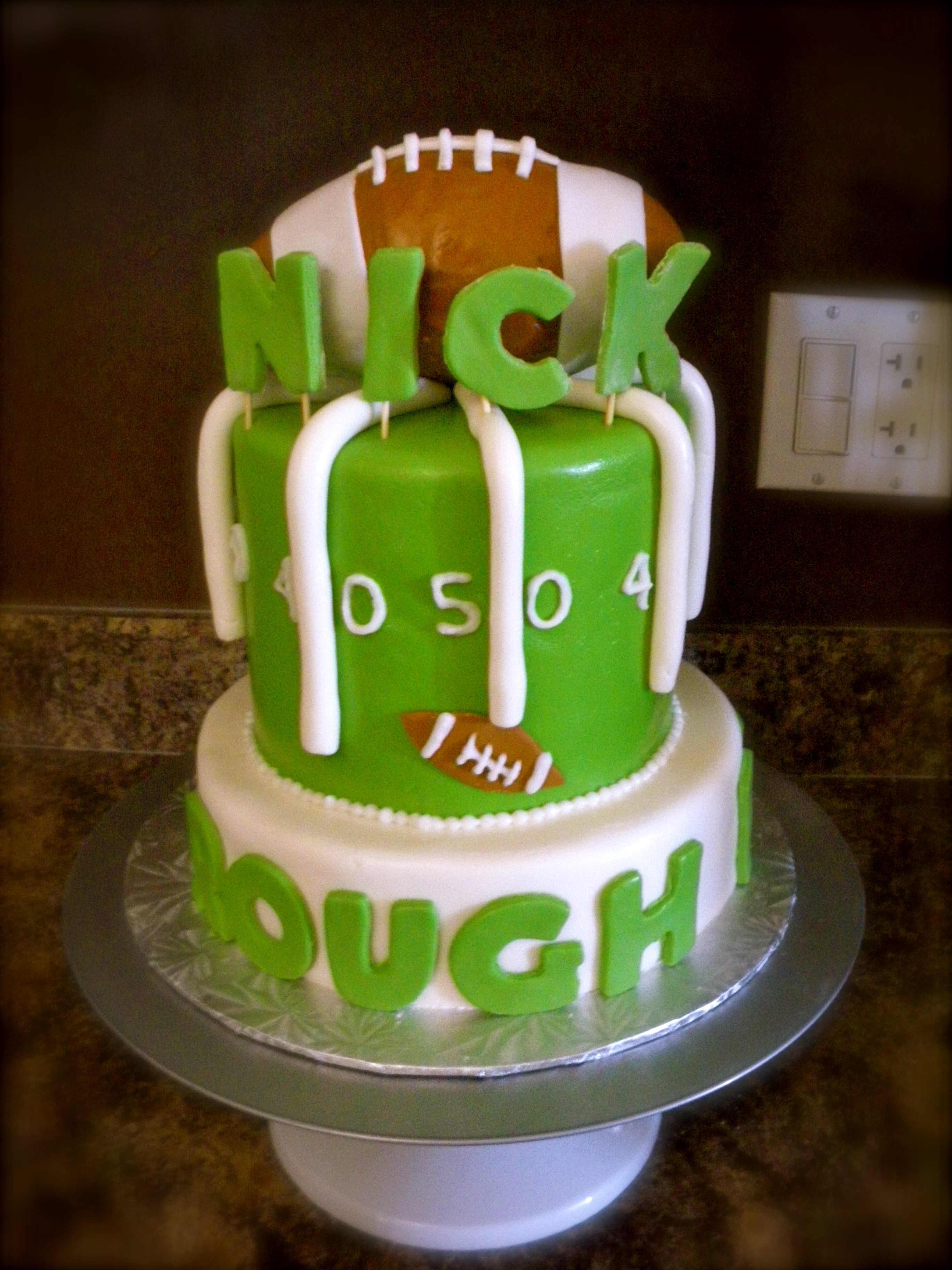 Football Themed Tiered Cake