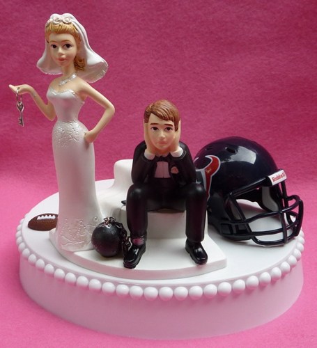 Football Themed Wedding Cake Toppers