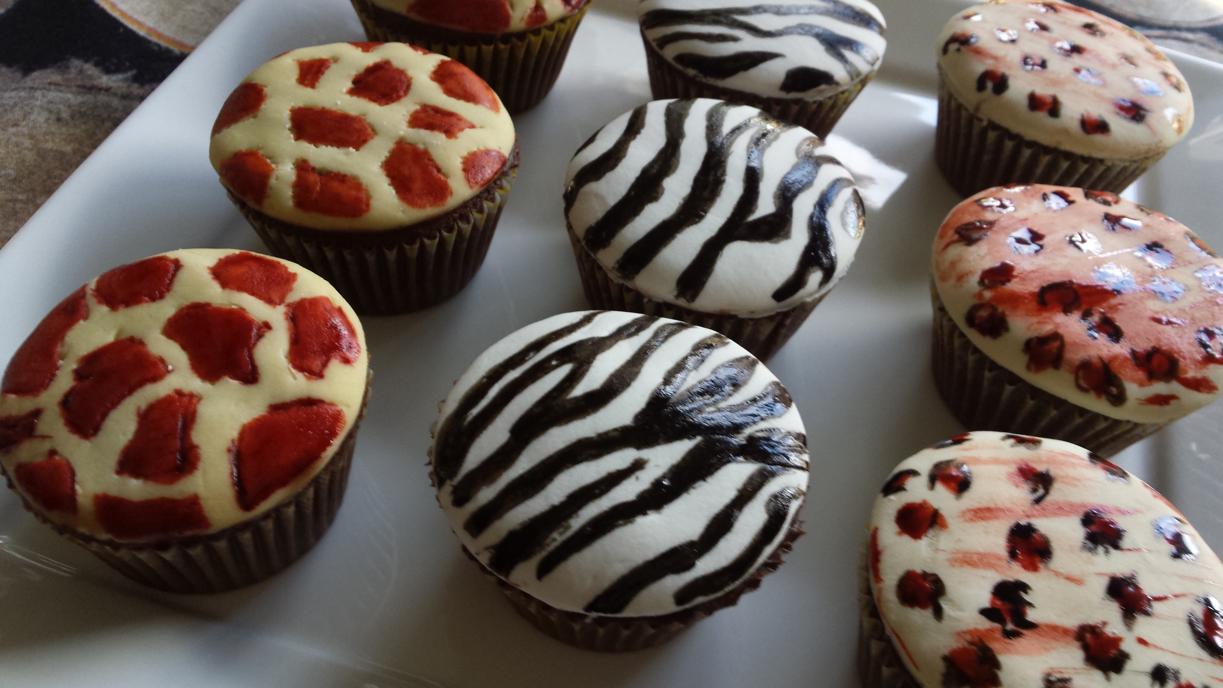 Giraffe Zebra and Leopard Print Cake