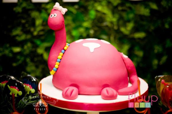 Girl Dinosaur Birthday Party Cake