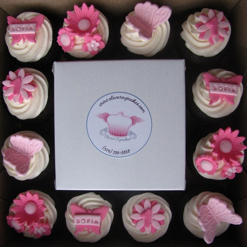 Girl First Birthday Cupcakes