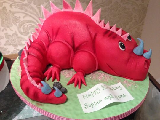 Girls Pink Dinosaur Cakes