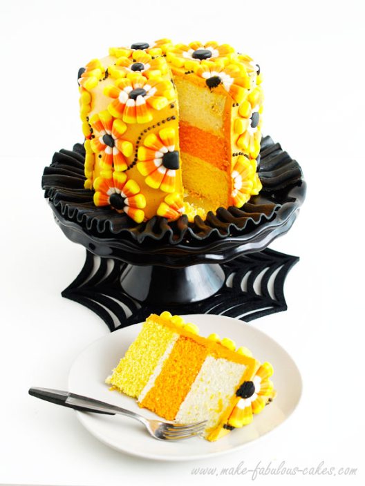 Halloween Cake Decorating with Candy Corn