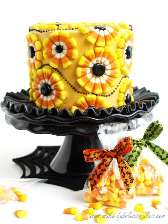 Halloween Cake Decorating with Candy Corn