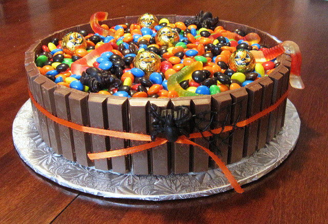 Halloween Candy Barrel Cake