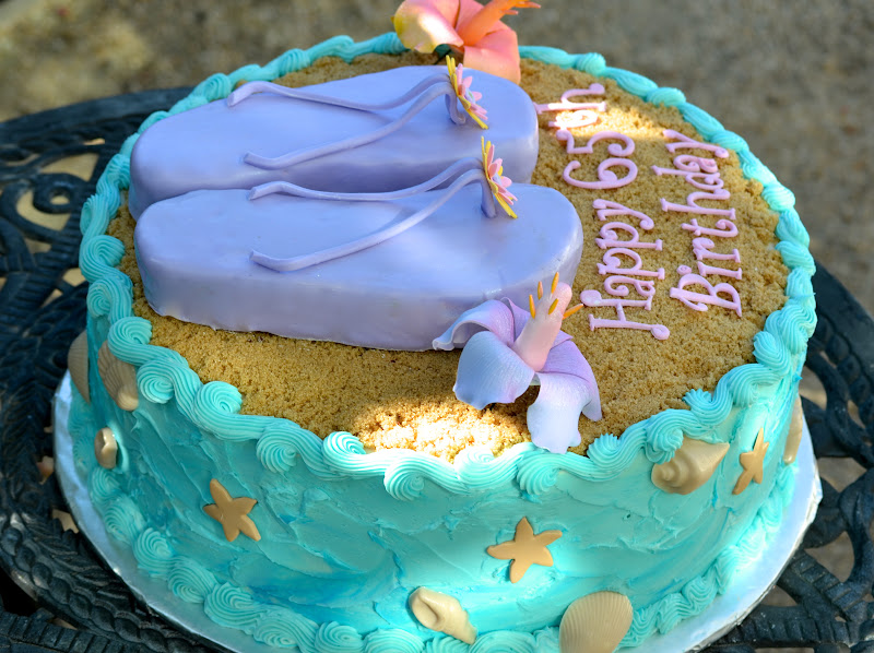 Hawaiian Themed Wedding Cake