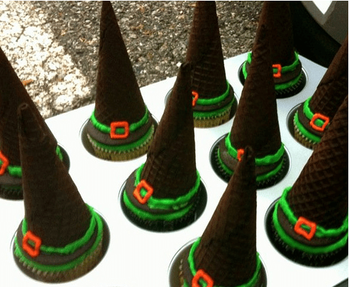 Ice Cream Cone Witches Hat Cupcakes