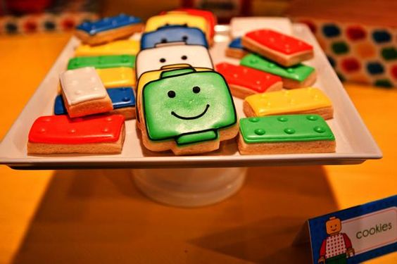 LEGO Themed Birthday Cookies