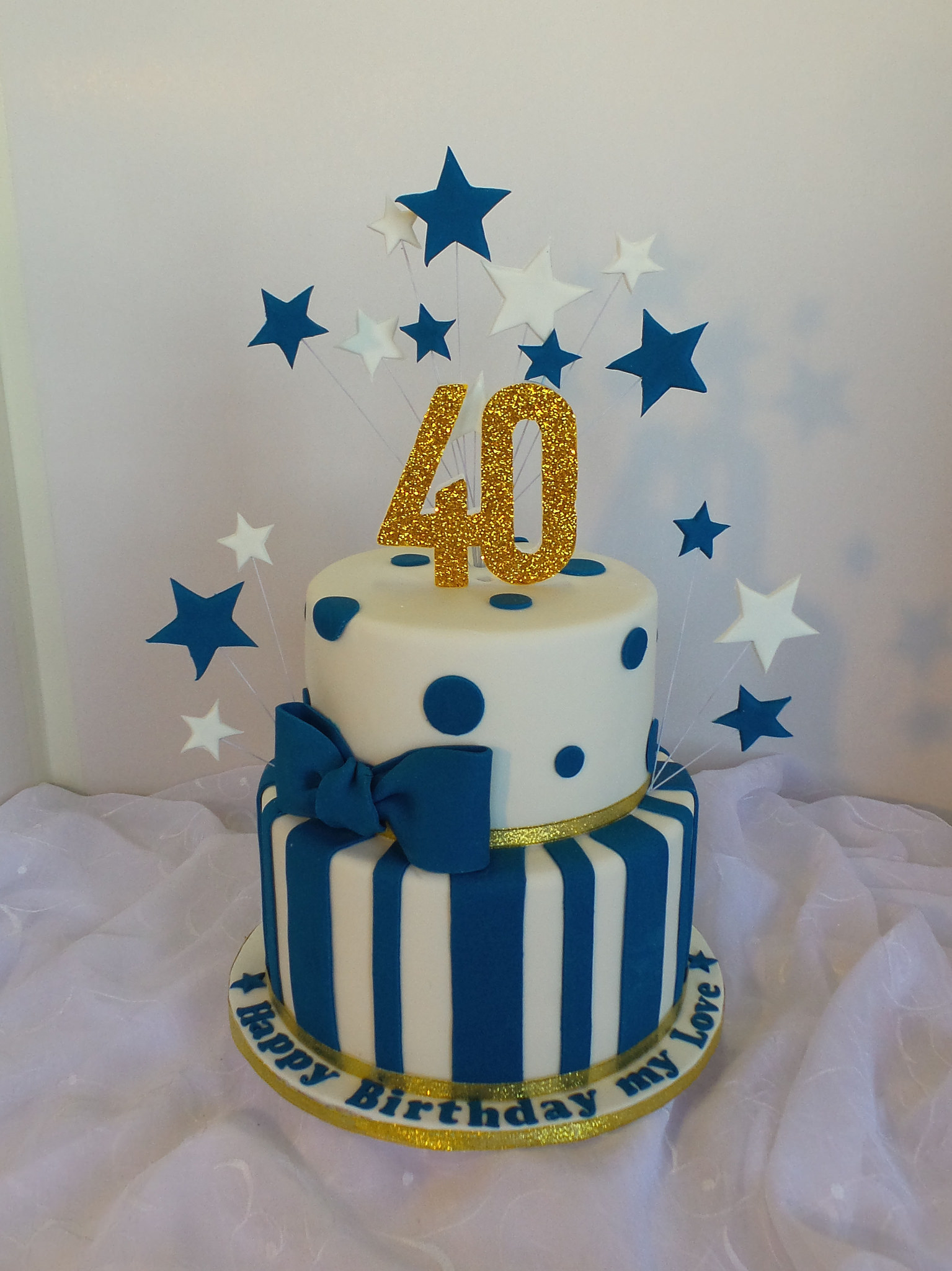 Men's Navy Blue Happy Birthday Cakes