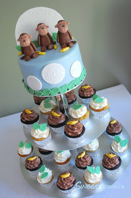 Monkey Boy 1st Birthday Cake