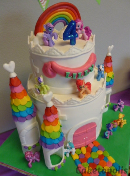 My Little Pony Rainbow Castle Cake