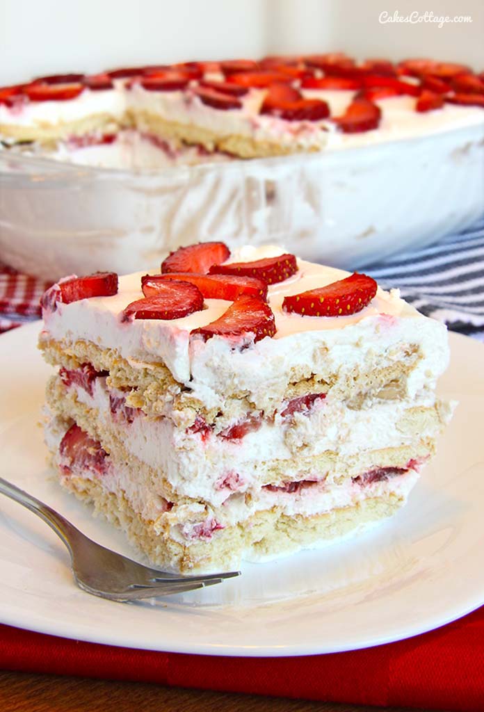 No-Bake Strawberry Ice Box Cake Recipe