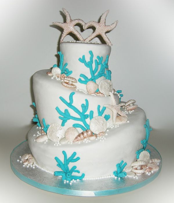 Ocean Themed Wedding Cake