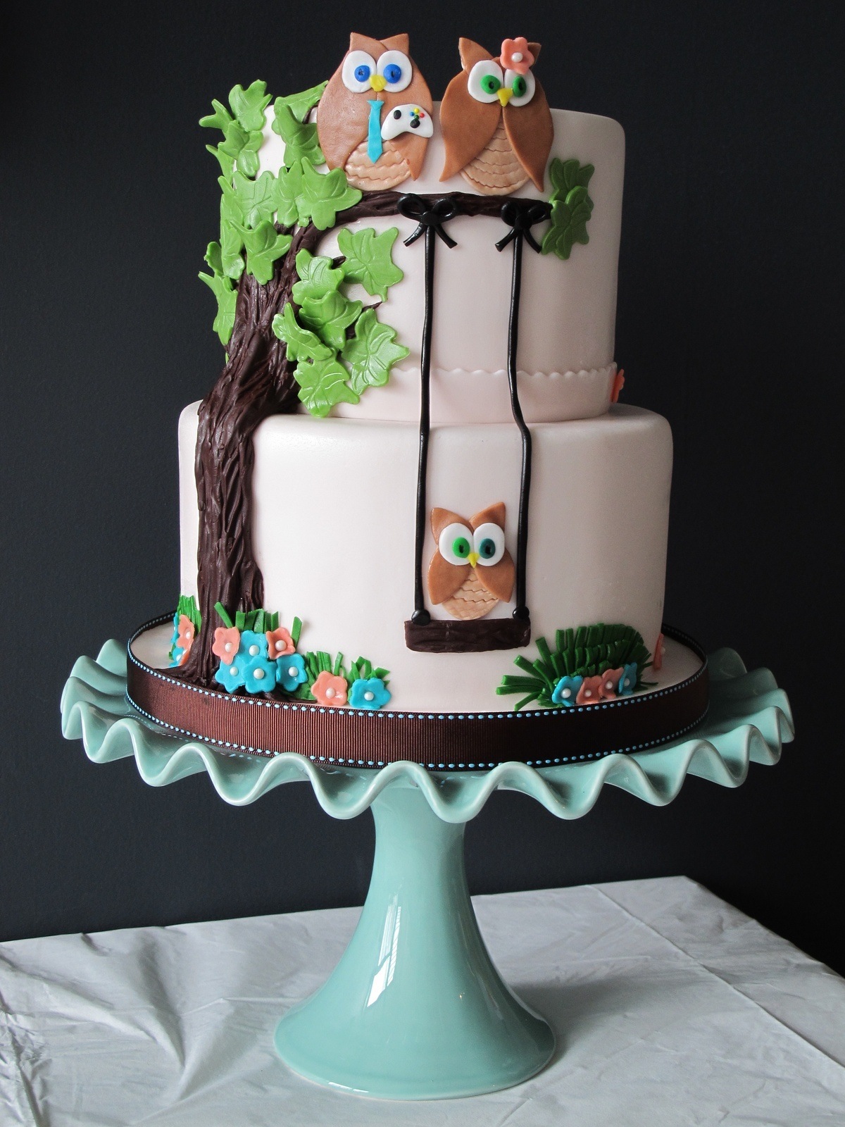 Owl Baby Shower Cake