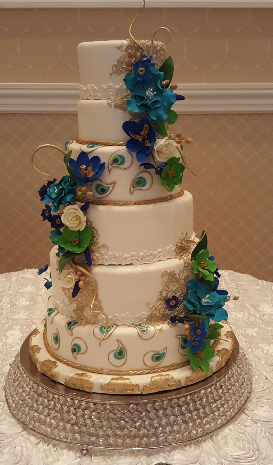 Peacock Inspired Wedding Cake