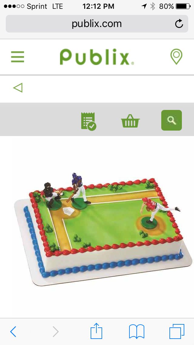 Publix Baseball Cake