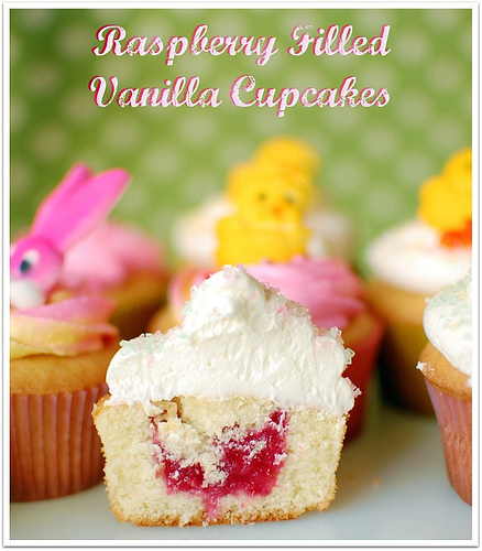 Raspberry Filled Vanilla Cupcake Recipe