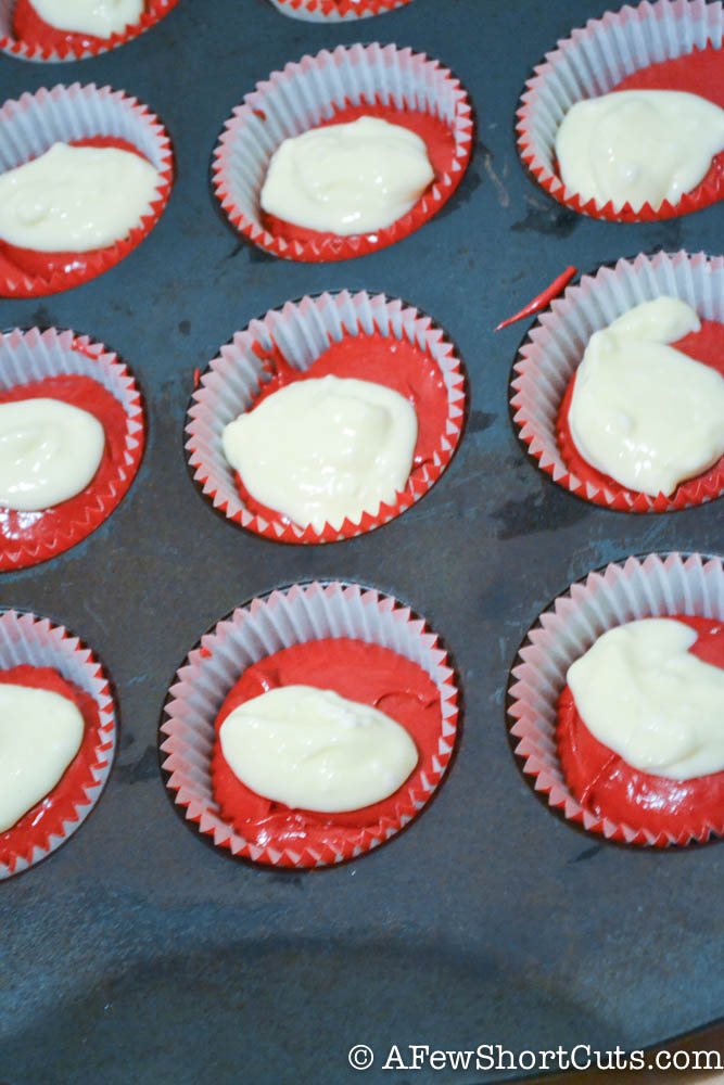 Red Velvet Cheesecake Swirl Cupcakes