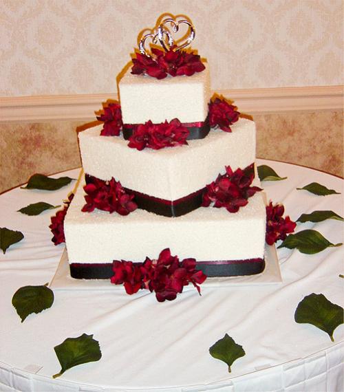 Red White and Black Wedding Cake