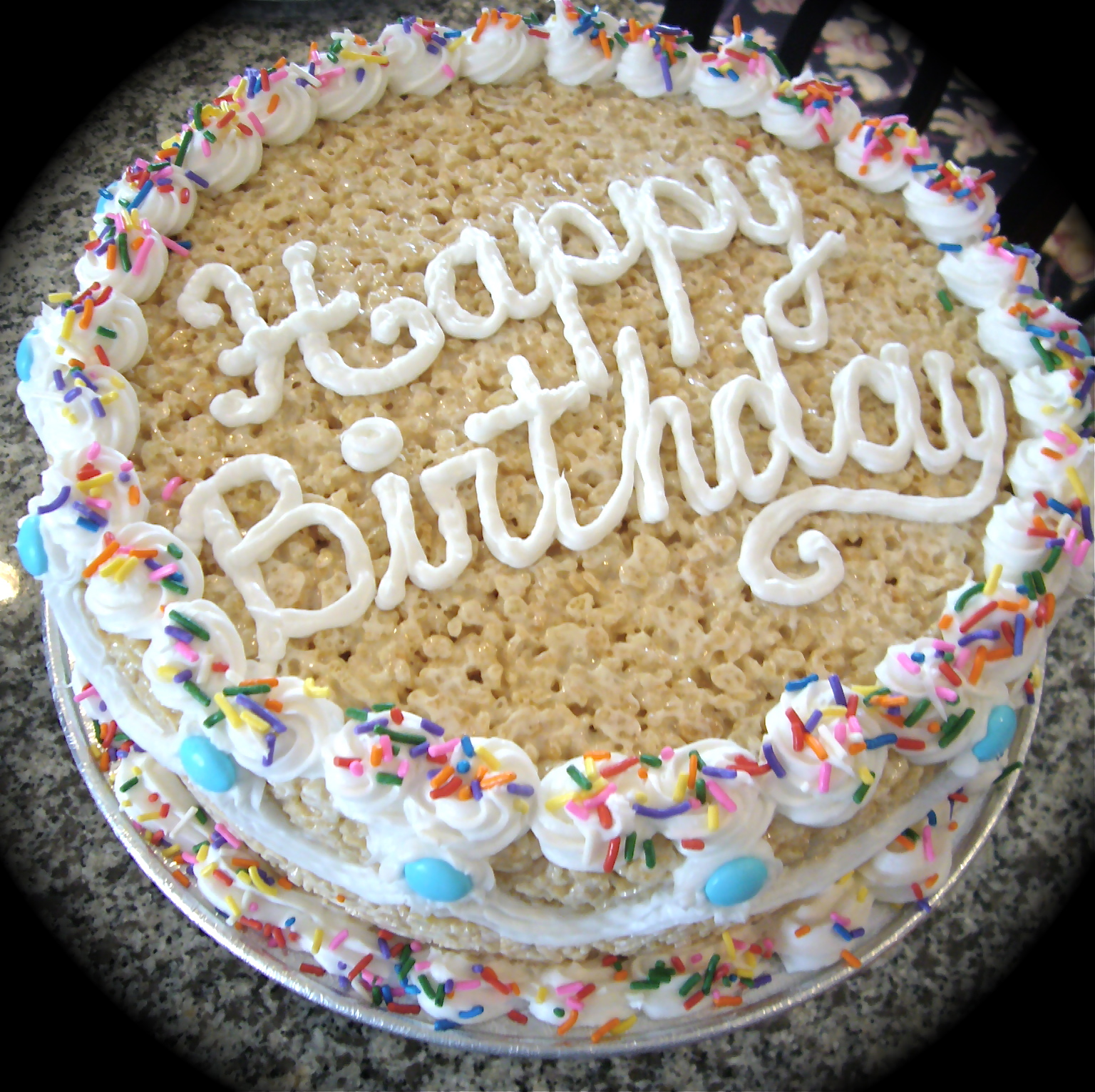 6 Photos of Rice Krispies Happy Birthday Cakes