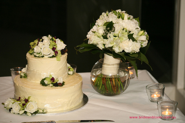 Small White Wedding Cake with Buttercream Frosting