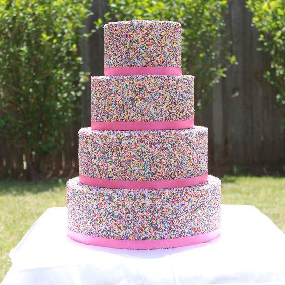 Sprinkle Covered Cake