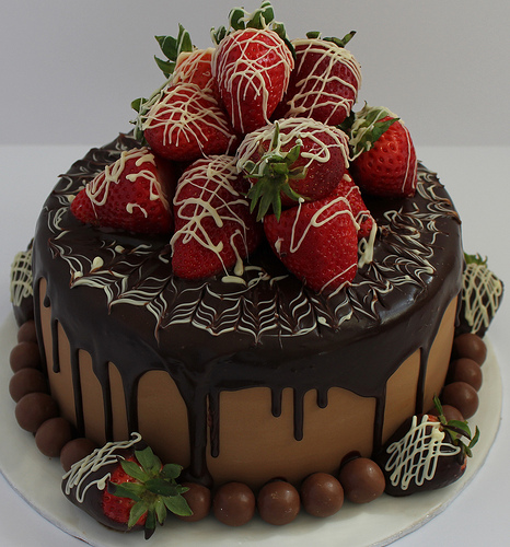 Strawberry and Chocolate Birthday Cake