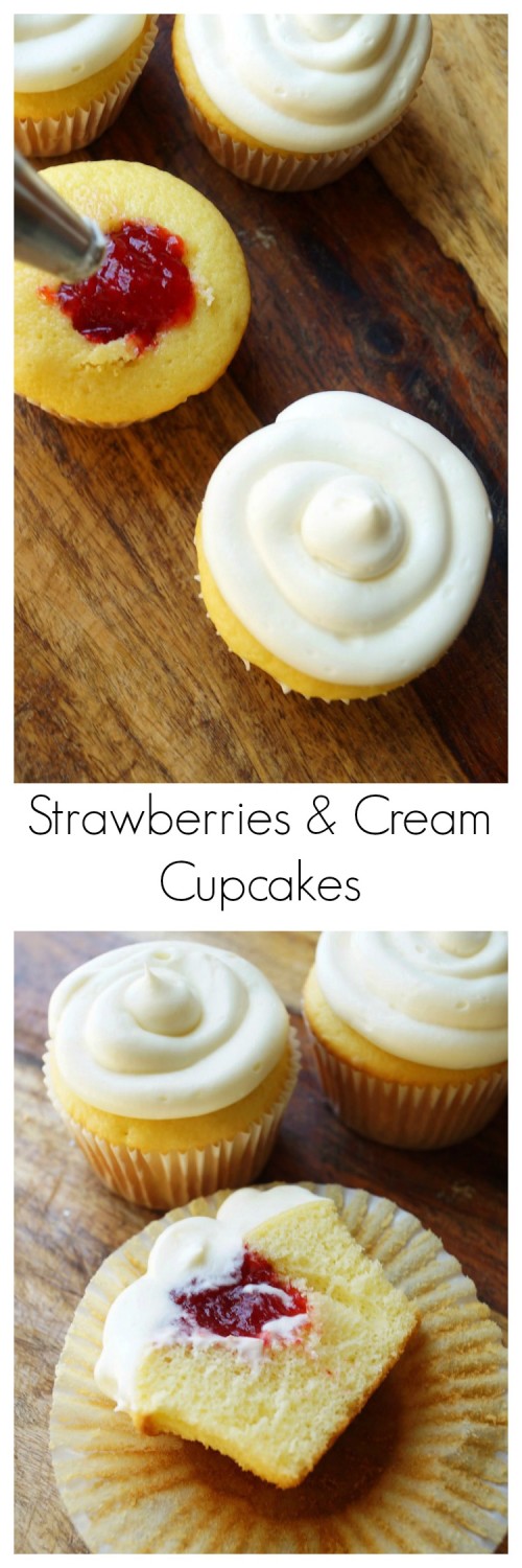 Strawberry Cream Filled Cupcake Recipe