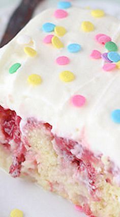 Strawberry Poke Cake with Condensed Milk