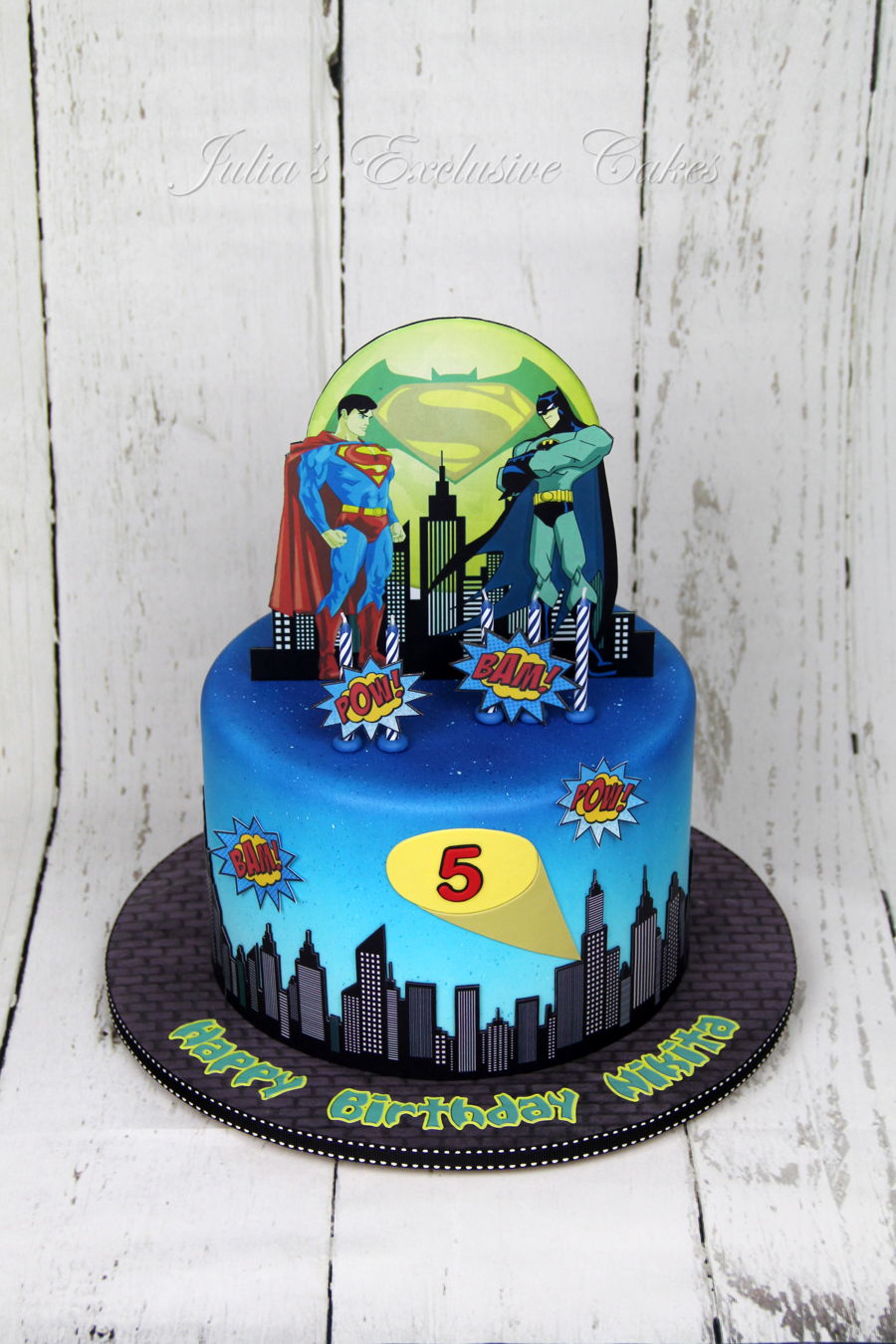 Superman vs Batman Birthday Cake