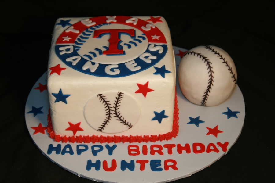 Texas Rangers Baseball Birthday Cake