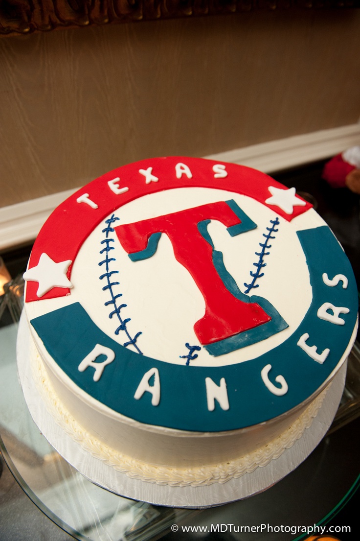 Texas Rangers Baseball Wedding Cake