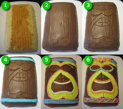 Tiki Birthday Cake