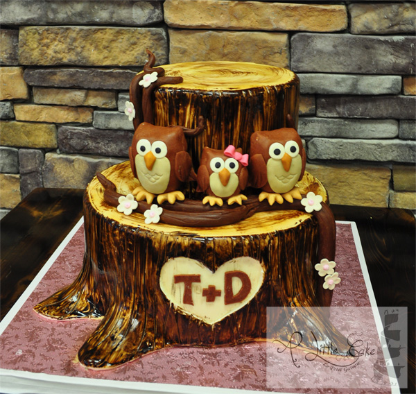 Tree Owl Baby Shower Cake