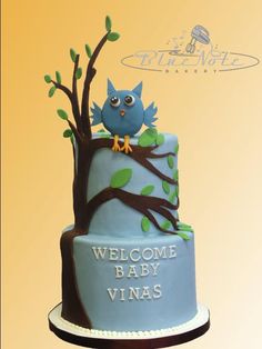 Tree Owl Baby Shower Cupcake Cake