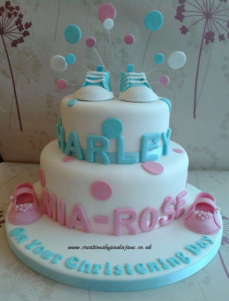 Twins Christening Cake