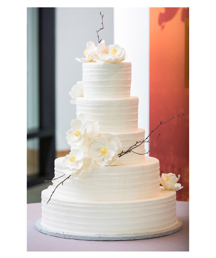 White Buttercream Wedding Cake