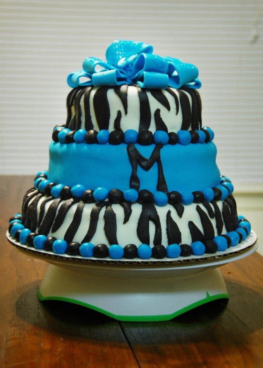 Zebra Print Birthday Cake